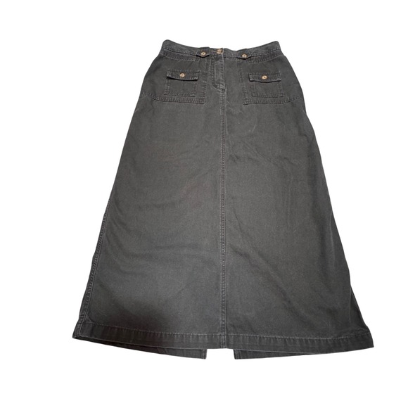 St. John's Bay Dresses & Skirts - VTG St. Johns Bay Denim Maxi Skirt Womens Size 12 Black Utility Streetwear Gorp